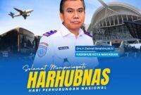 Zainal Ibrahim, Kepala Dinas Perhubungan Kota Makassar mengucapkan Selamat Mamperingati 